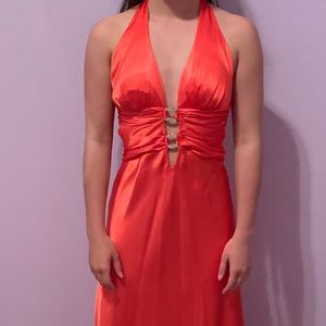 BDarlin 7/8 Orange floor length Formal dress
